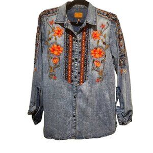 NWOT Driftwood "Sandy" button-down denim Western wear shirt Size Large